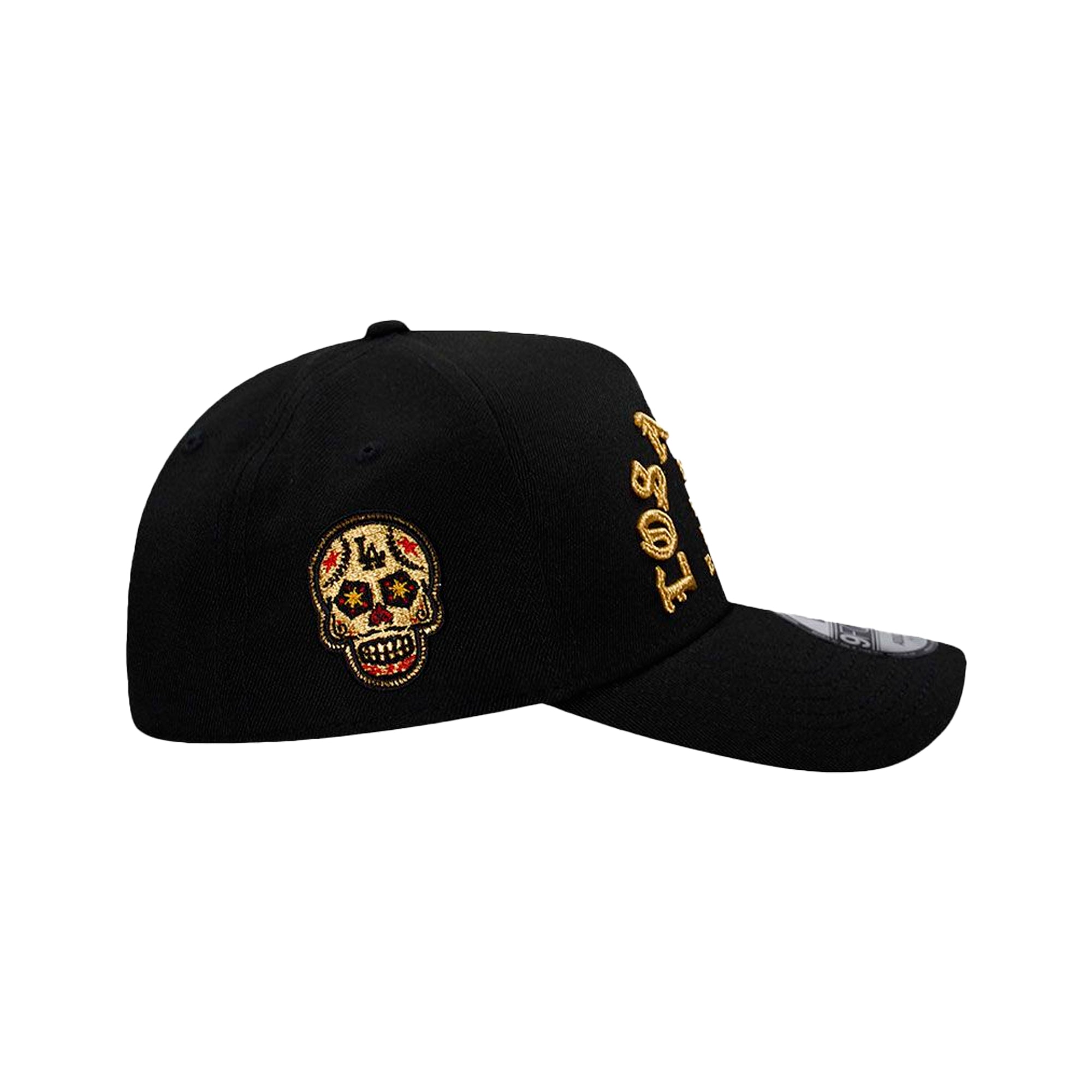 Gorra Snapback 9FORTY A-Frame De Los Angeles Dodgers Calavera Negra y Dorada