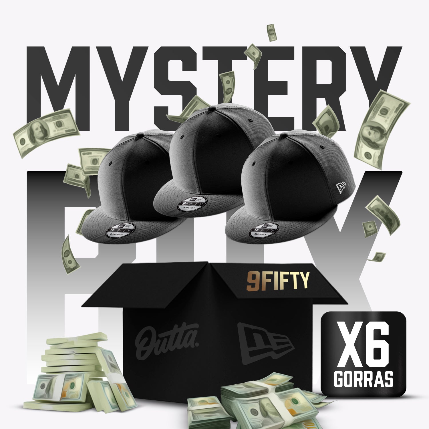 Mystery Box De 6 Gorras Snapback 9FIFTY Fifty