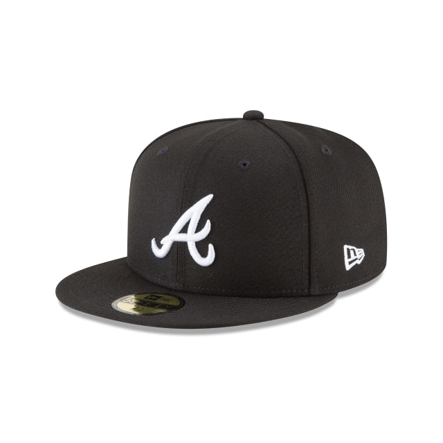 Gorra 59FIFTY FITTED De Los Atlanta Braves Black and White Basic