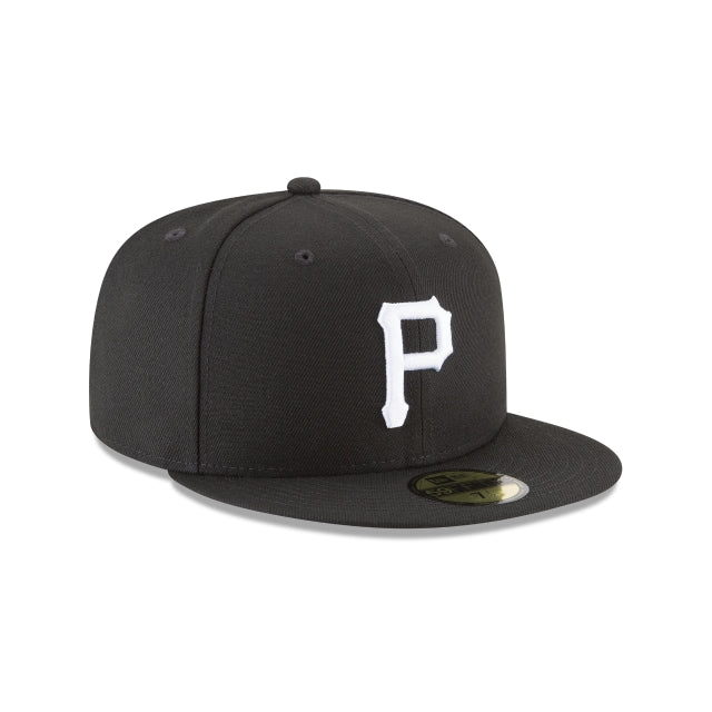 Gorra 59FIFTY FITTED De Los Pittsburgh Pirates Black and White Basic
