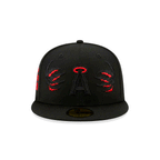Gorra 59FIFTY FITTED De Los Angeles Angels Cracked Black