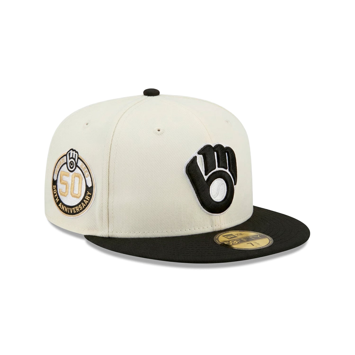 Gorra 59FIFTY FITTED De Los Milwaukee Brewers 50 Anniversary Side Patch