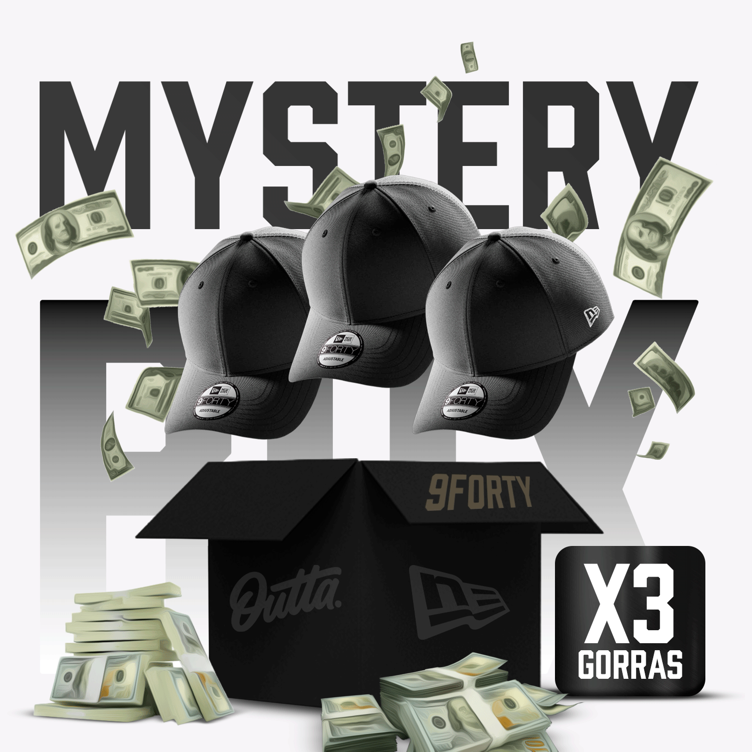 Mystery Box De 3 Gorras Snapback 9FORTY A-Frame