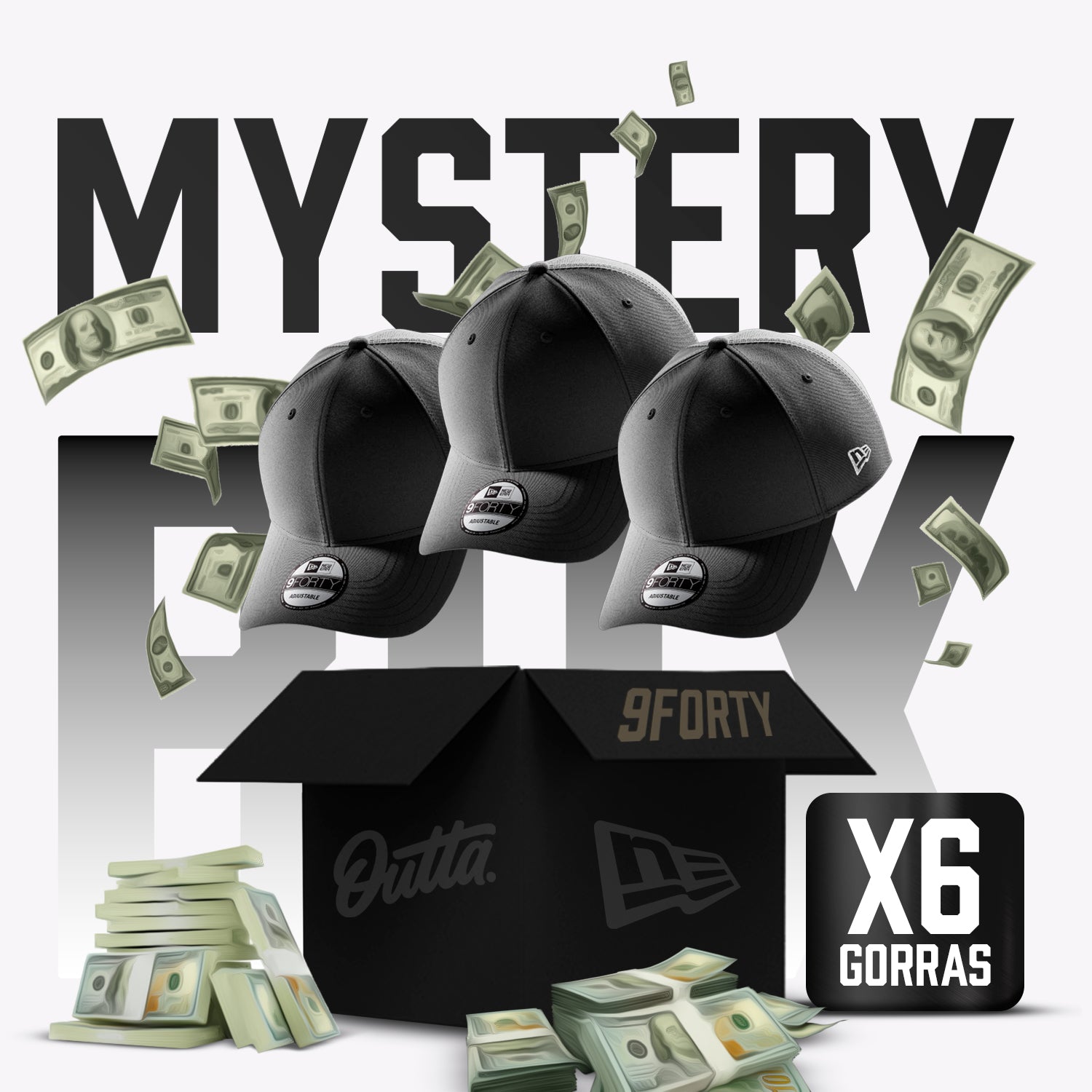 Mystery Box De 6 Gorras Snapback 9FORTY A-Frame