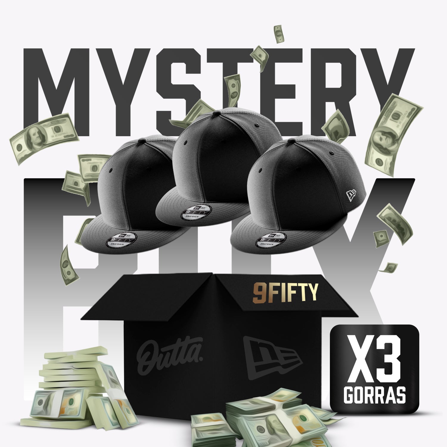 Mystery Box De 3 Gorras Snapback 9FIFTY Fifty